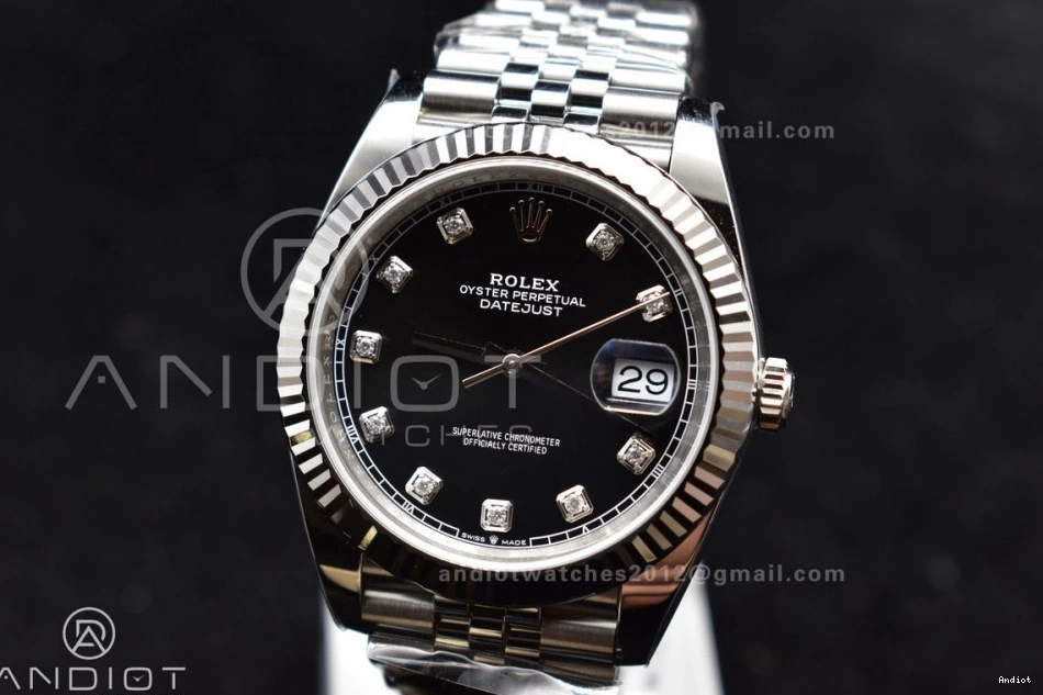 Edition VR3235 Best SS Dial 126334 DateJust on Jubilee 41 Bracelet Black 904L Diamonds Steel Clean 1:1 0131